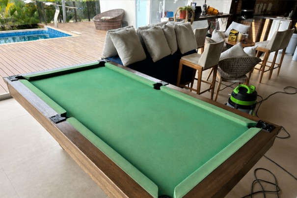 mesa de sinuca depois da higienização