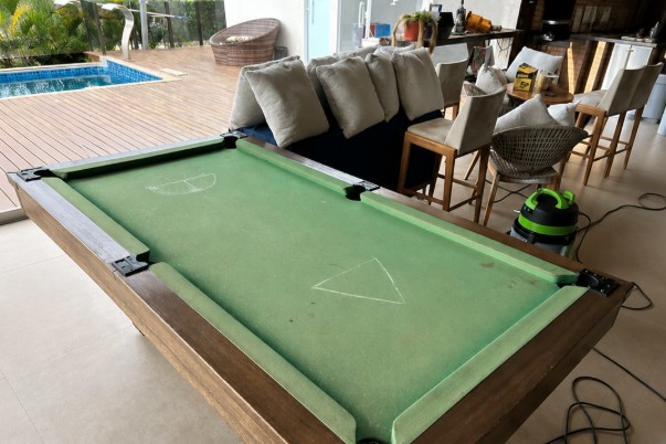 mesa de sinuca da higienização